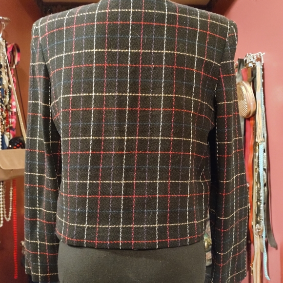 Private Concepts Vintage Woolen Plaid Blazer M/L - Picture 4 of 4